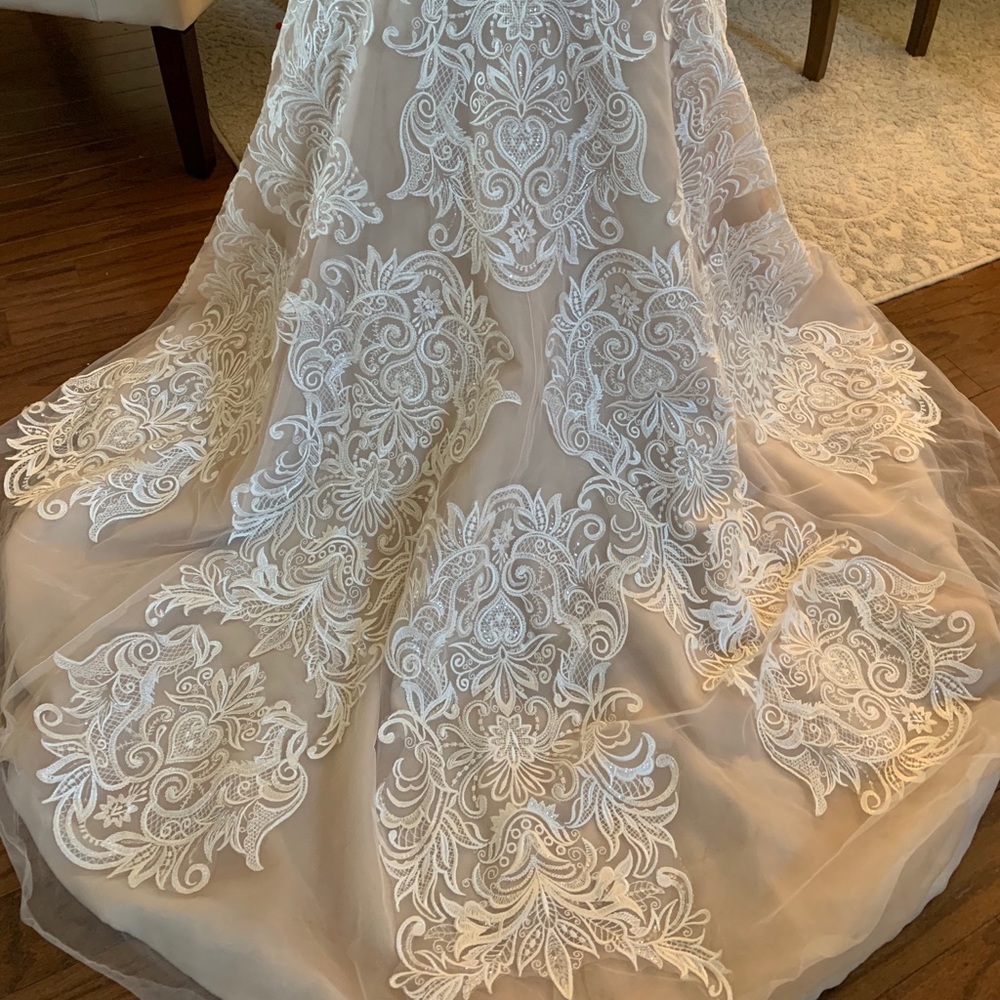 David’s Bridal allover lace wedding dress - Picture 3 of 7